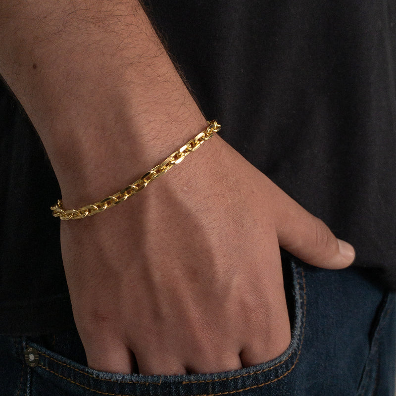 PULSEIRA CADEADO (5mm) - BANHADO A OURO 18K