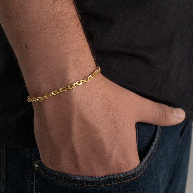 PULSEIRA CADEADO (3mm) - BANHADO A OURO 18K