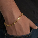 PULSEIRA CADEADO LONG (6mm) - BANHADO A OURO 18K.
