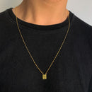 ESCAPULÁRIO SANTA E CRISTO ELO LONG - 70CM - BANHADO A OURO 18K.