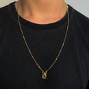 ESCAPULÁRIO SÃO JORGE ELO TIJOLINHO - 70 CM - BANHADO A OURO 18K.