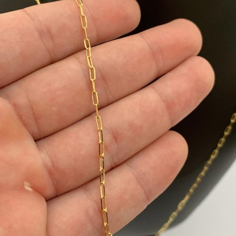 CORRENTE CADEADO FINO (1mm) + PINGENTE ESCUDO DA FÉ (3cm) - BANHADO A OURO 18K