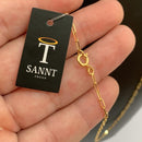 CORRENTE CADEADO FINO (1mm) + PINGENTE DE CRUZ 3D CHAPADO (3,5cm)- BANHADO A OURO 18K