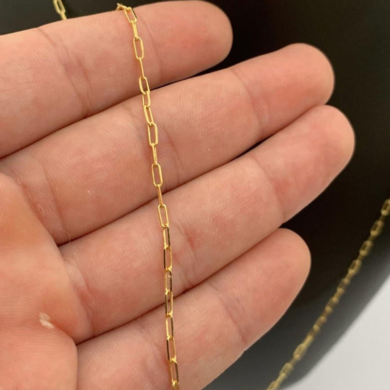 CORRENTE CADEADO FINO (1mm) + PINGENTE CRUCIFIXO CRAVEJADO COM INFINITO (3,3cm) - BANHADO A OURO 18K