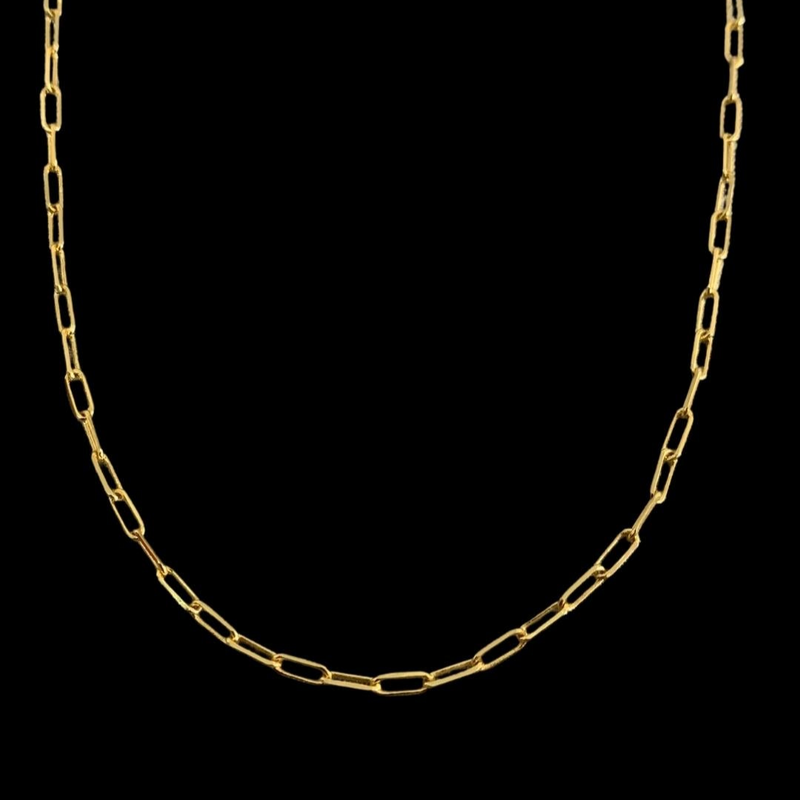 CORRENTE CADEADO FINO (1mm) - BANHADO A OURO 18K