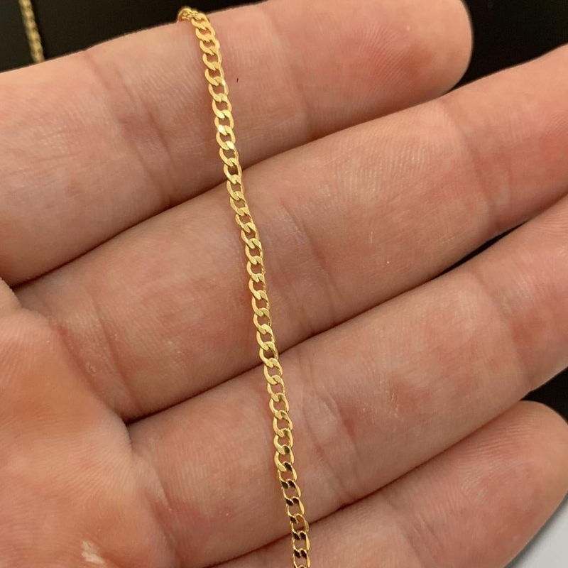 CORRENTE GRUMET (2mm) + PINGENTE CRUCIFIXO CRAVEJADO COM INFINITO (3,3cm) - BANHADO A OURO 18K