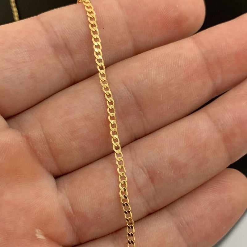CORRENTE GRUMET (2mm) + PINGENTE CRUZ PALITO MÉDIA (2,8cm) - BANHADO A OURO 18K