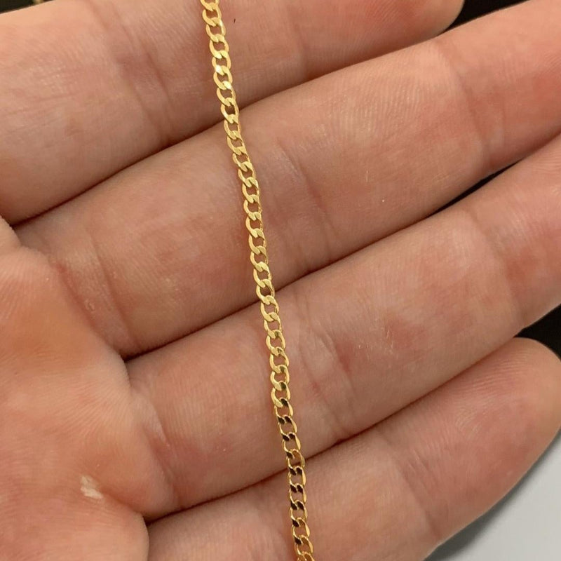 CORRENTE GRUMET (2mm) + PINGENTE ESCUDO DA FÉ (3cm) - BANHADO A OURO 18K