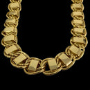 CORRENTE ELO DUBAI (14mm)  BANHADO A OURO 18K