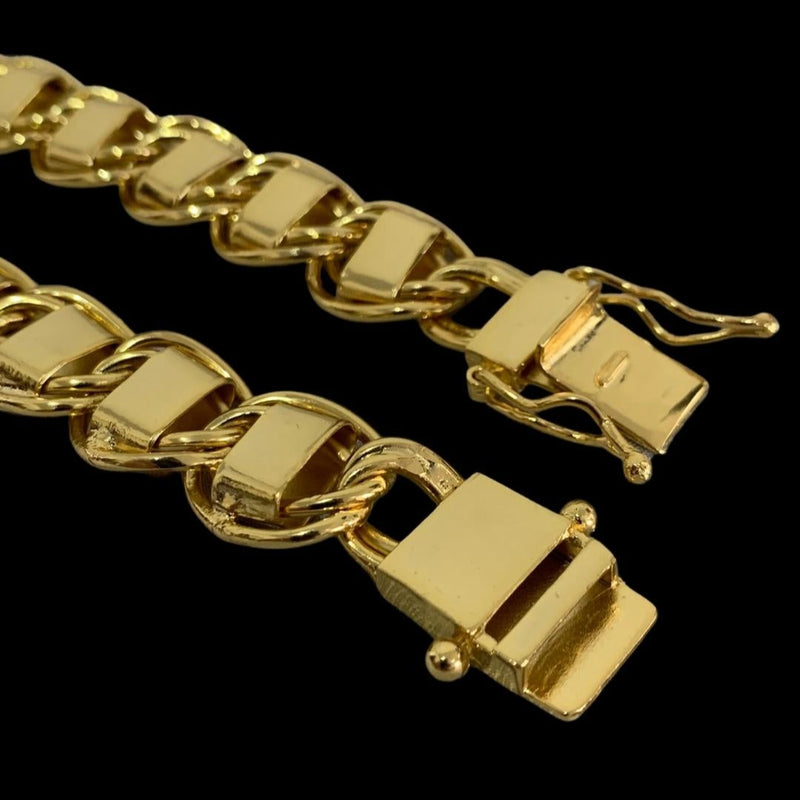 CORRENTE ELO DUBAI (14mm)  BANHADO A OURO 18K