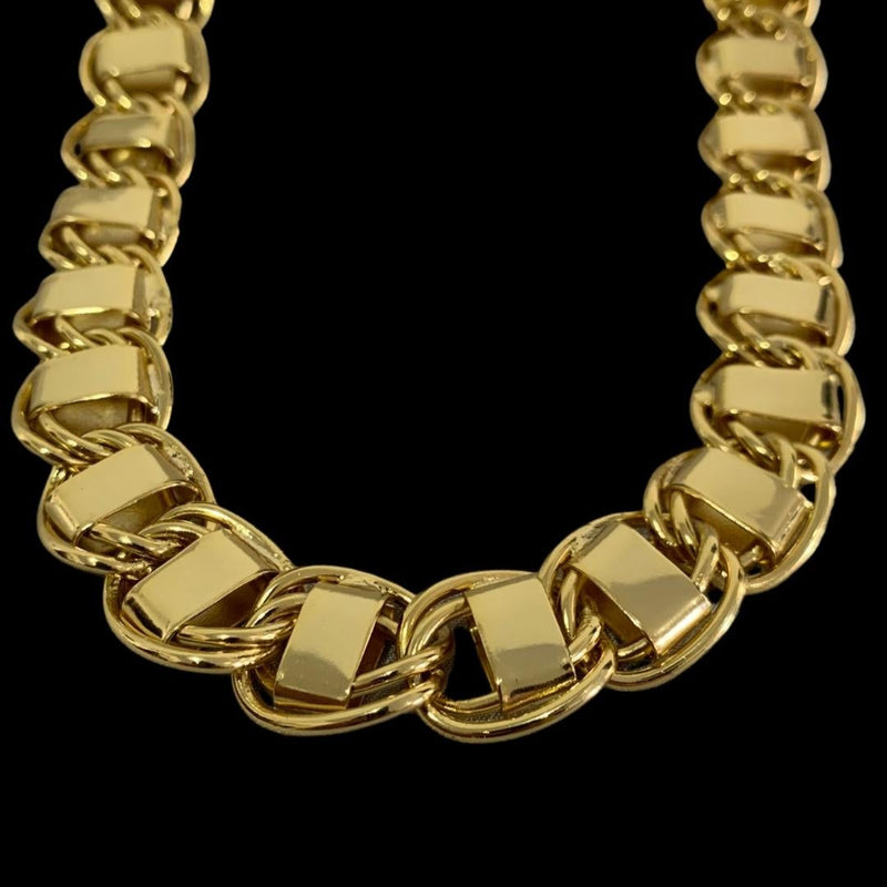 CORRENTE ELO DUBAI (14mm)  BANHADO A OURO 18K