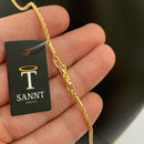 CORRENTE ELO BAIANO (2mm) + PINGENTE CRUZ COM FACE DE JESUS (3,8cm)- BANHADO A OURO 18K