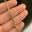 CORRENTE FIGARO 3X1 (3mm) + PINGENTE MEDALHA OVAL NOSSA SENHORA (4,5cm) - BANHADO A OURO 18K