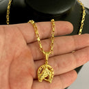 CORRENTE TIJOLINHO (4mm) + PINGENTE FERRADURA (2cm) - BANHADO A OURO 18K