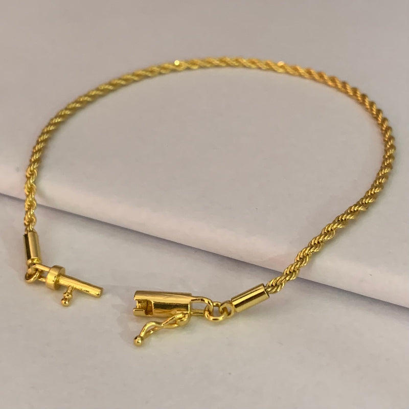 PULSEIRA ELO BAIANO (2mm) - BANHADO A OURO 18K