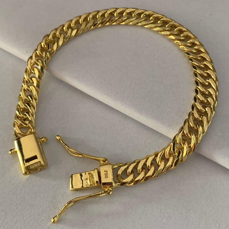 PULSEIRA GRUMET DUPLA (10mm) - BANHADO A OURO 18K