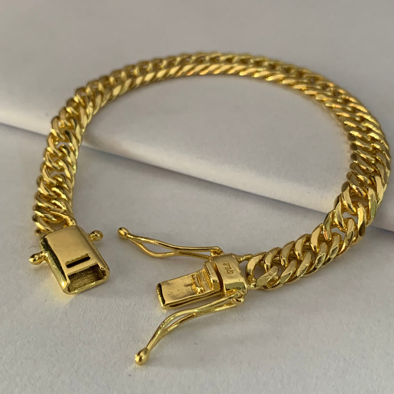PULSEIRA GRUMET DUPLA (10mm) - BANHADO A OURO 18K