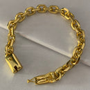 PULSEIRA CADEADO (8mm) - BANHADO A OURO 18K