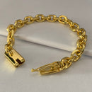 PULSEIRA CADEADO (8mm) - BANHADO A OURO 18K