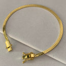 PULSEIRA CADEADO FLAT (4mm) - BANHADO A OURO 18K