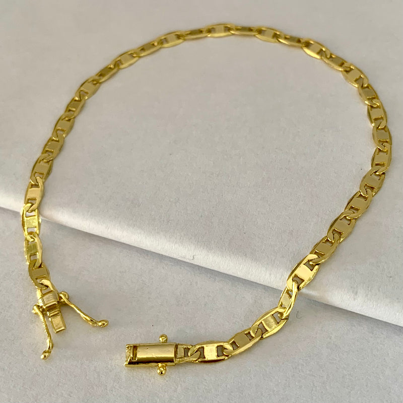 PULSEIRA PIASTRINE (4mm) - BANHADO A OURO 18K