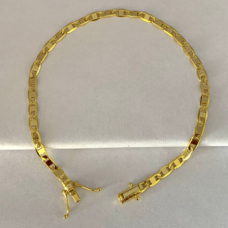 PULSEIRA PIASTRINE (4mm) - BANHADO A OURO 18K