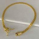 PULSEIRA CADEADO DUPLO (4mm) - BANHADO A OURO 18K.