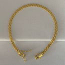 PULSEIRA CADEADO DUPLO (4mm) - BANHADO A OURO 18K.