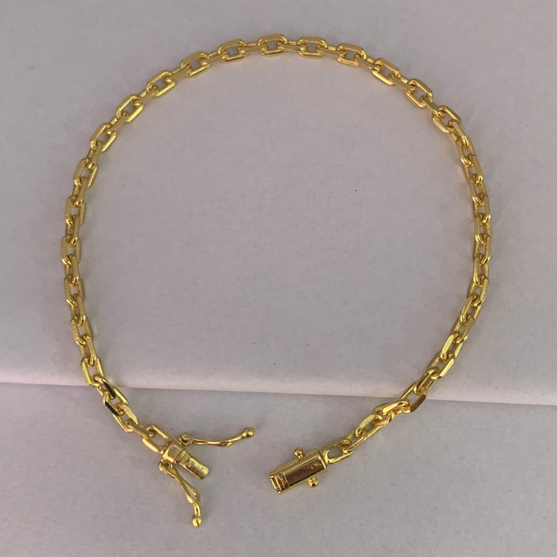 PULSEIRA CADEADO (3mm) - BANHADO A OURO 18K