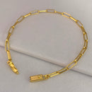 PULSEIRA CADEADO LONG (4mm) - BANHADO A OURO 18K.