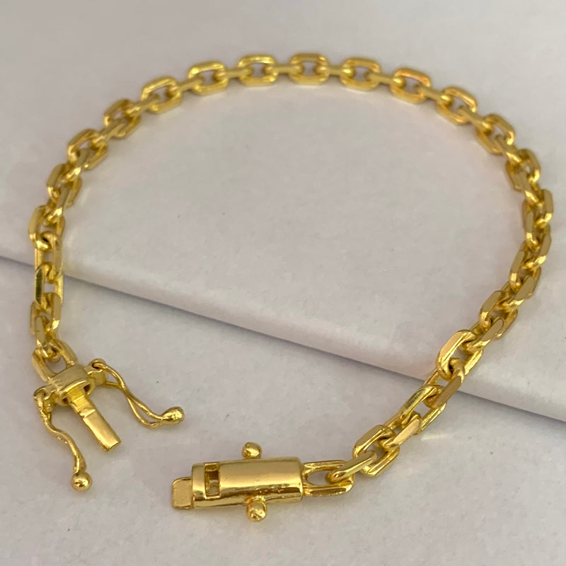 PULSEIRA CADEADO (5mm) - BANHADO A OURO 18K
