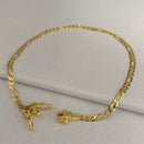 PULSEIRA FIGARO 3X1 (3mm) - BANHADO A OURO 18K.