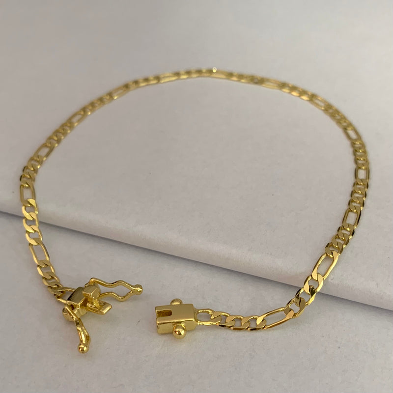 PULSEIRA FIGARO 3X1 (3mm) - BANHADO A OURO 18K