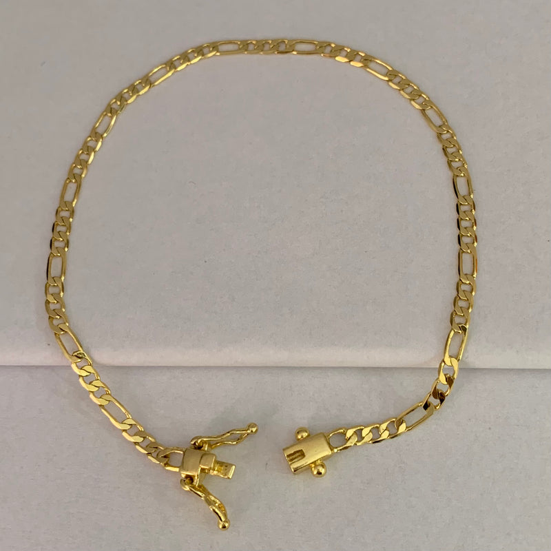 PULSEIRA FIGARO 3X1 (3mm) - BANHADO A OURO 18K