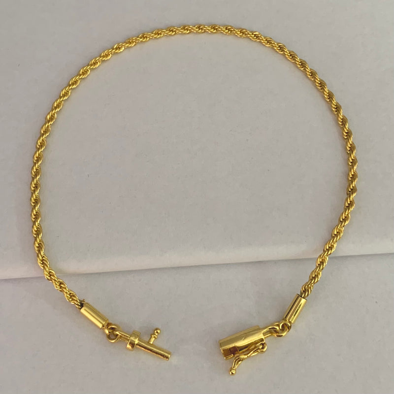 PULSEIRA ELO BAIANO (2mm) - BANHADO A OURO 18K