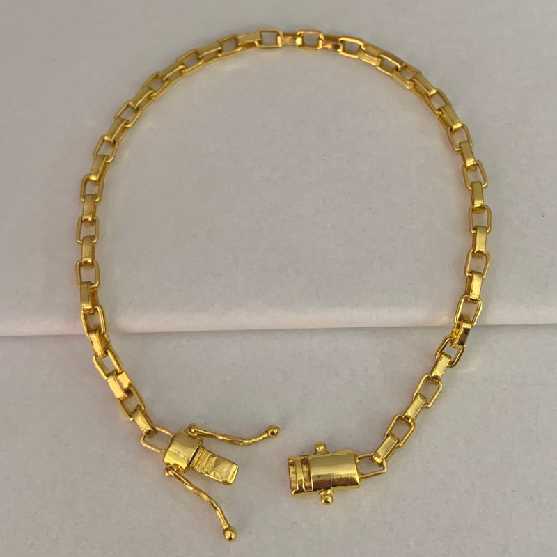 PULSEIRA TIJOLINHO (4mm) - BANHADO A OURO 18K