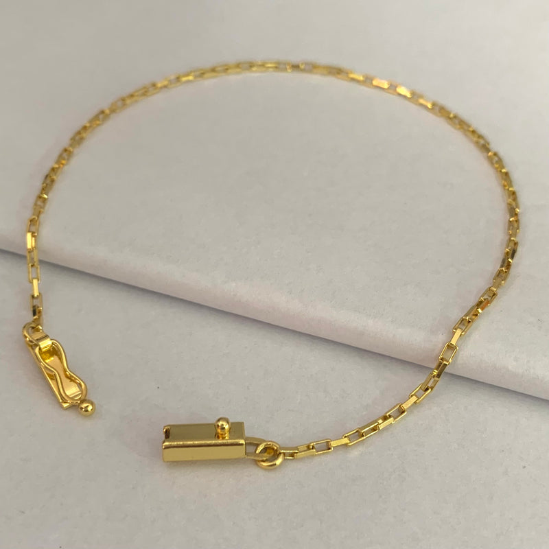 PULSEIRA TIJOLINHO (1,5mm) - BANHADO A OURO 18K