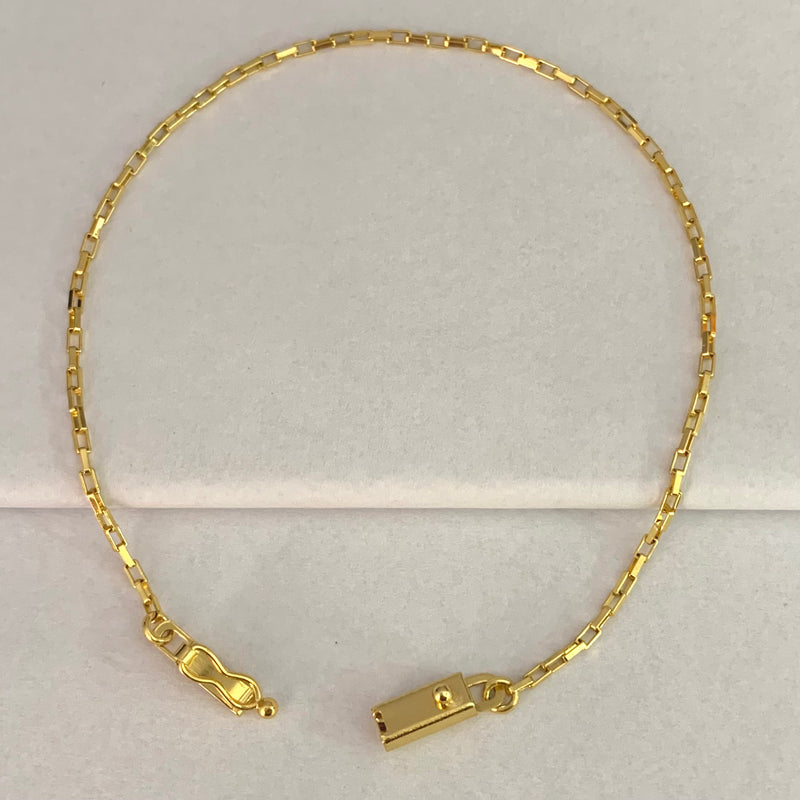 PULSEIRA TIJOLINHO (1,5mm) - BANHADO A OURO 18K