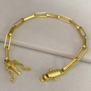 PULSEIRA CADEADO LONG (6mm) - BANHADO A OURO 18K.