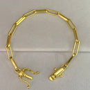 PULSEIRA CADEADO LONG (6mm) - BANHADO A OURO 18K.