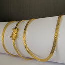 CORRENTE CADEADO FLAT (4mm) BANHADO A OURO 18K