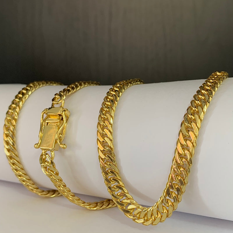 CORRENTE GRUMET DUPLA (10mm) - BANHADO A OURO 18K