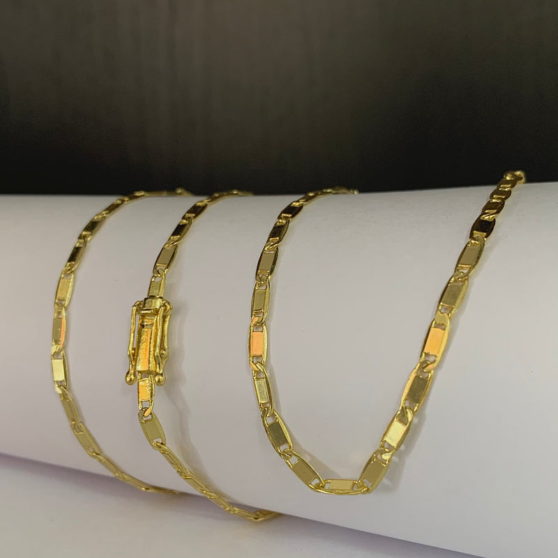 CORRENTE PIASTRINE (4mm) - BANHADO A OURO 18K