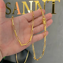 CORRENTE CADEADO LONG (6mm) + PINGENTE MEDALHA FACE DE CRISTO CRAVEJADO (4,9cm)  - BANHADO A OURO 18K