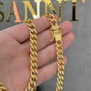 CORRENTE GRUMET (8mm) + PINGENTE PLACA NOSSA SENHORA APARECIDA (4cm) - BANHADO A OURO 18K