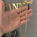 CORRENTE CADEADO (3mm) + PINGENTE CRUCIFIXO CRAVEJADO COM INFINITO (3,3cm) - BANHADO A OURO 18K