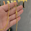 CORRENTE CADEADO (3mm) + PINGENTE CRUCIFIXO CRAVEJADO COM INFINITO (3,3cm) - BANHADO A OURO 18K