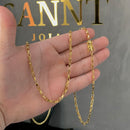 CORRENTE TIJOLINHO (4mm) - BANHADO A OURO 18K