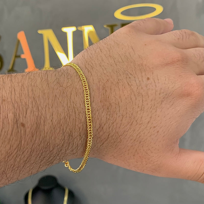 PULSEIRA GRUMET DUPLA (3,5mm) - BANHADO A OURO 18K