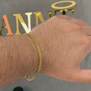 PULSEIRA CADEADO DUPLO (4mm) - BANHADO A OURO 18K.